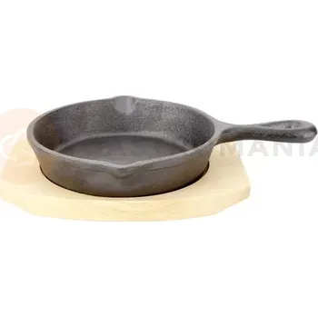 Servírovací stolek Litinová pánev na dřevěném prkénku | LAVA, 1495207