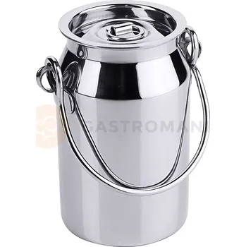 Nerezový dřez Nádoba na mléko s poklicí z nerezové oceli, 0,5 l, průměr 80 mm | CONTACTO, 3031/000