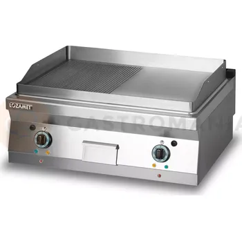 Kuchyňský gril Elektrická grilovací deska, 1/2 vroubkovaná, 1/2 hladká, 900x900x280 mm | LOZAMET, L900.GPE900RG