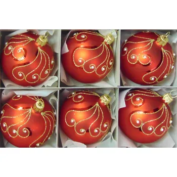 Vánoční ozdoba Vánoční koule sada 7cm 6ks/3585