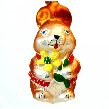 Velikonoční dekorace Velikonoční zajíček červený kabátek 4005