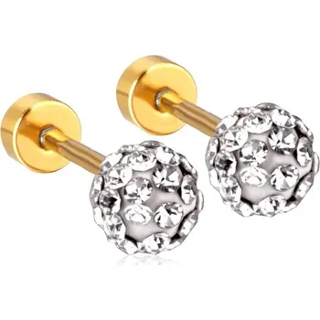 Náušnice Luxusní zirkonové náušnice s květinovým motivem - 6MM zpětný šroub