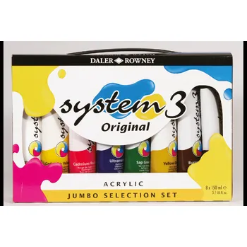 Speciální výtvarná barva Daler-Rowney Akrylová barva System 3 sada 8x150 ml