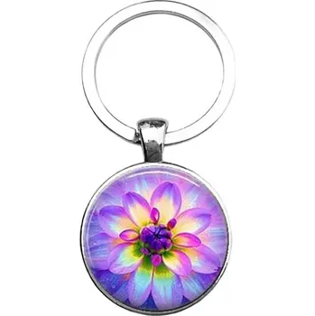 Přívěšek na klíče kovový Mandala s Lotosovým květem