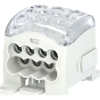 Rozvaděč Blok pro rozdělení fází PDB 270 (PVB 230), 1pól., 270A, 690V, šedý/průhl. víko, na DIN, ELEMAN 1006720