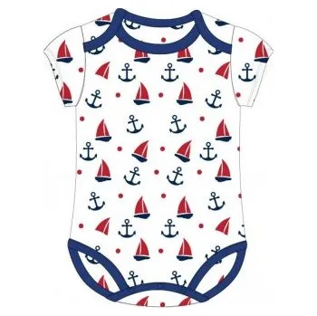 Kojenecký body E plus M - Bavlněné kojenecké / chlapecké / dětské body / tričko s krátkým rukávem - lodičky 80