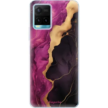Pouzdro na mobilní telefon Odolné silikonové pouzdro iSaprio - Pink Black Marble - Vivo Y21 / Y21s / Y33s