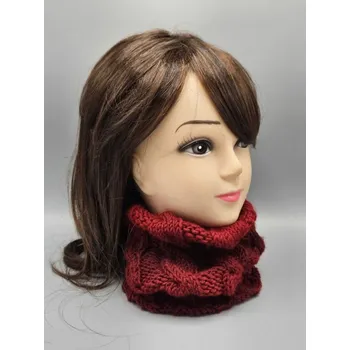 Nákrčník Ručně pletený nákrčník - copánky - červený a černý