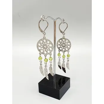 Lapač snů Náušnice - Lapač snů s Olivínem