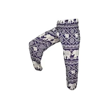 Kalhoty Joga WASTE, fialové, bílí sloni