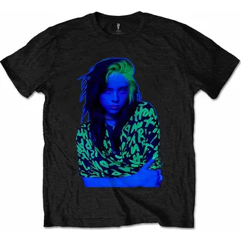 Pánská móda Billie Eilish tričko, Press Photo Black, pánské L