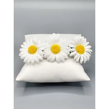 Ozdoba do vlasů Květinová spona do vlasů - kopretina (9,8 x 1 cm)