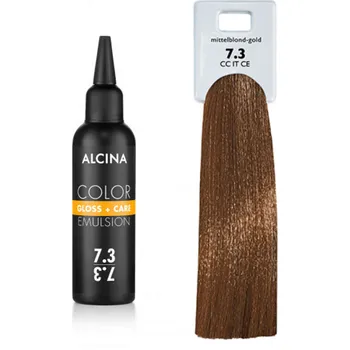 Barva na vlasy Alcina - Tónovací emulze - Color Gloss + Care Emulsion 7.3 Střední blond zlatá 100 ml