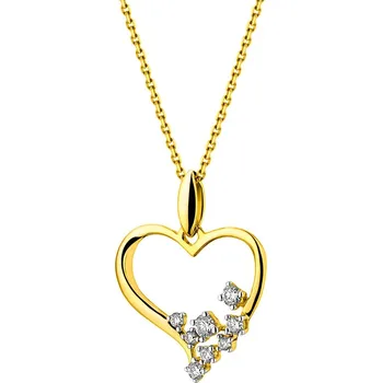 Přívěsek Zlatý přívěsek s brilianty - srdce - 0,12 ct - ryzost 585 - 214.104