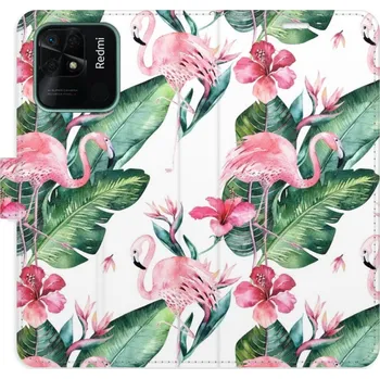 Pouzdro na mobilní telefon Flipové pouzdro iSaprio - Flamingos Pattern - Xiaomi Redmi 10C