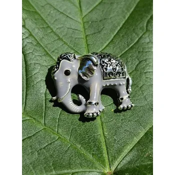Brož Slon barevný - brož Šedý