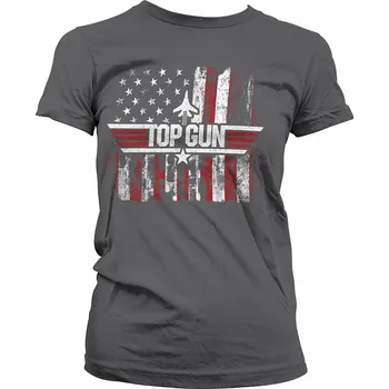 Dámské tričko Top Gun tričko, America Girly Grey, dámské XL