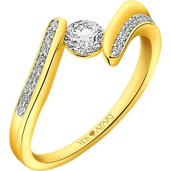 Prsten Prsten ze žlutého zlata s brilianty - 0,39 ct - ryzost 750 - 205.123