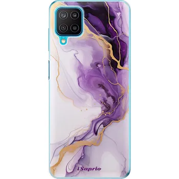 Pouzdro na mobilní telefon Odolné silikonové pouzdro iSaprio - Purple Gold Marble - Samsung Galaxy M12