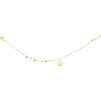 Náramek Zlatý náramek se sklem, anker - symbol míru - AP533-3960