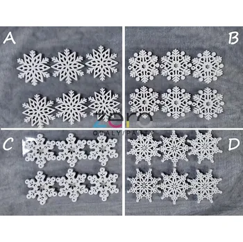 kreativní sada Vločka dřevěná samolepicí 4 cm (6 ks) - bílá (mix)