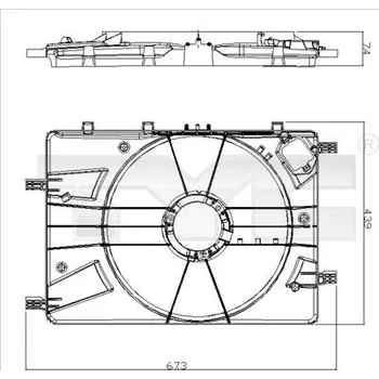 Chladič motoru Držák, větrák chladiče TYC 825-0016-1
