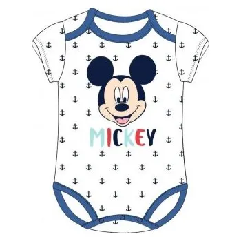 Kojenecký body E plus M - Kojenecké / chlapecké / dětské body / tričko s krátkým rukávem Mickey Mouse - Disney - bílé 80
