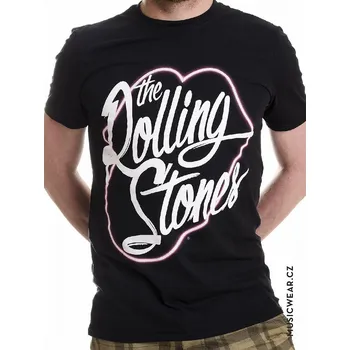 Pánská móda Rolling Stones tričko, Neon Lips, pánské XXL