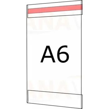 Plastová kapsa A6 na výšku typ C 1x čirá samolepka PVC kapsa A6V - 1 čirá samolepka - 1 ks