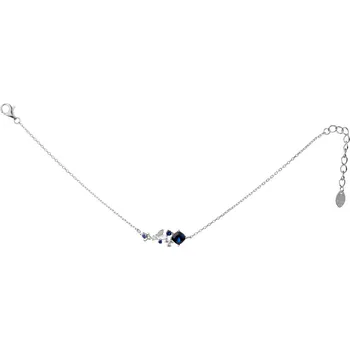 Náramek Stříbrný náramek se zirkony - motýl, květy - AP532-8644