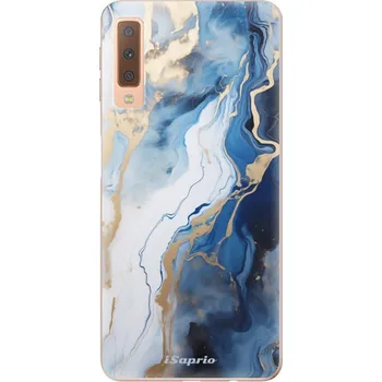 Pouzdro na mobilní telefon Odolné silikonové pouzdro iSaprio - Blue White Marble - Samsung Galaxy A7 (2018)