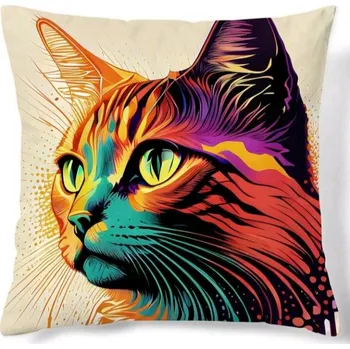 Povlak na dekorativní polštářek Povlak na polštář hlava kočky