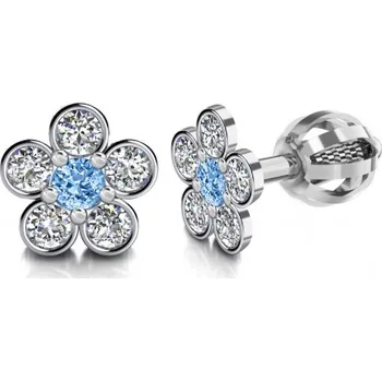 Náušnice Couple, Dívčí náušnice Briony, bílé zlato se zirkony, 6880045-0-0-3