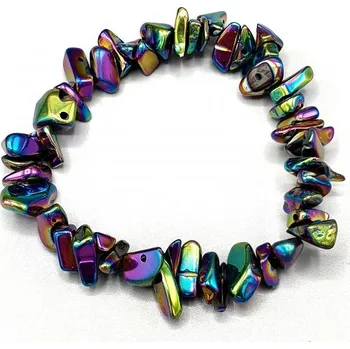 Náramek Náramek Hematit aqua aura sekaný - větší kameny