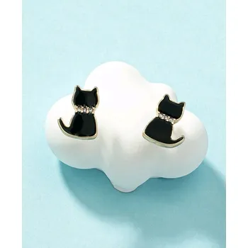 Náušnice Náušnice, černé kočky se zirkony