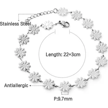 Náramek Náramek na kotník z nerezové oceli - 124 stříbro