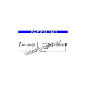 Autodíl Lanko ruční brzdy ATE 24.3727-0513 (AT 580513)