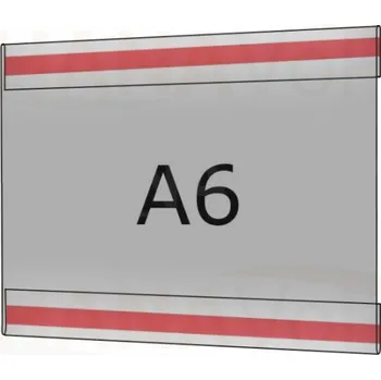 Plastová kapsa antireflexní A6 na šířku typ C 2x čirá samolepka PVC-MAT kapsa C A6Š - 2x čirá samolepka - 1 ks