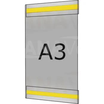 Plastová kapsa antireflexní A3 na výšku typ C 2x pěnová samolepka PVC-MAT kapsa C A3V - 2x pěnová samolepka - 1 ks