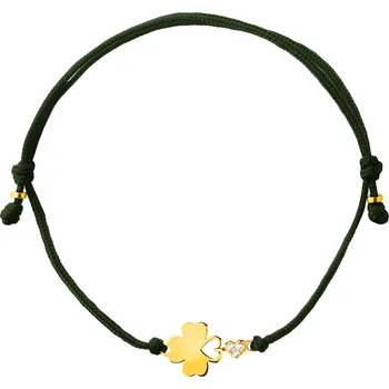 Náramek Náramek s prvky ze žlutého zlata a zirkony - čtyřlístek - AP530-8082