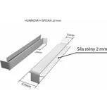 Hliníková H - spojka (k venkovním taženým parapetům) NOS 25 mm pro šíři: 50 mm - Bronz ELOX C33