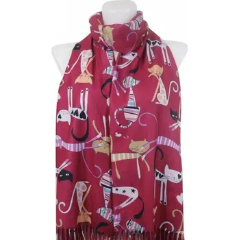 Šála kočky bordó