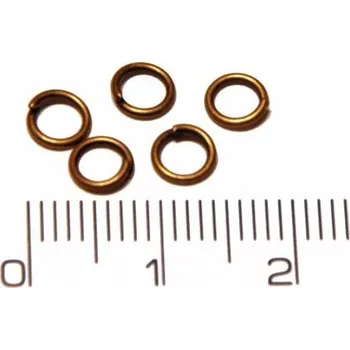 Materiál na výrobu šperku Kroužek spojovací, průměr 5mm, staromosaz, baleno po 10ks