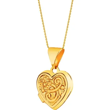 Přívěsek Zlatý přívěsek – srdce, otevírací medailon - AP529-0259 Žluté zlato