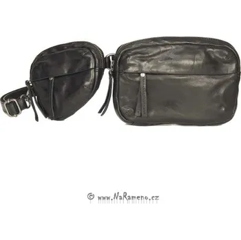 Praktická dvojitá ledvinka Aunts and Uncles z kůže Abby-Lee černá