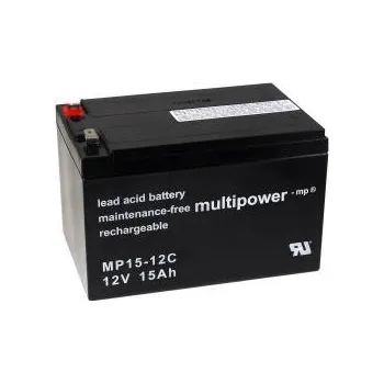 Záložní baterie Akumulátor multipower MP15-12C hluboký cyklus 12V 15Ah