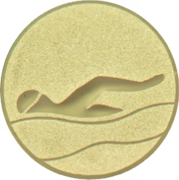 Emblém plavání, pr. 25 mm, zlato