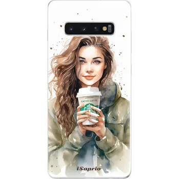 Pouzdro na mobilní telefon Odolné silikonové pouzdro iSaprio - Girl with latte - Samsung Galaxy S10+