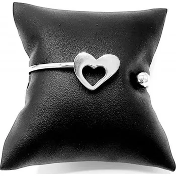 Náramek Ocelový náramek obruč se srdcem