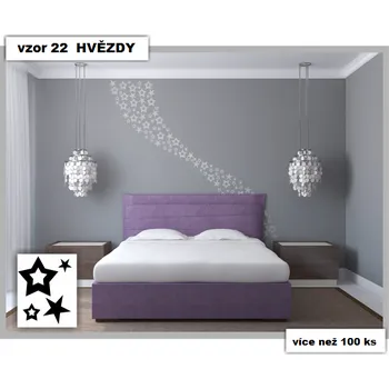 Samolepící dekorace Samolepka na zeď DECOR HVĚZDY, 111ks (dekorace na zeď)